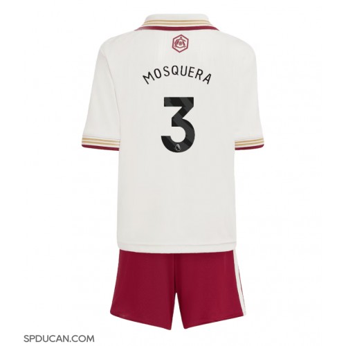 Dječji Nogometni Dres Arsenal Cristhian Mosquera #3 Rezervni 2025-26 Kratak Rukav (+ Kratke hlače)